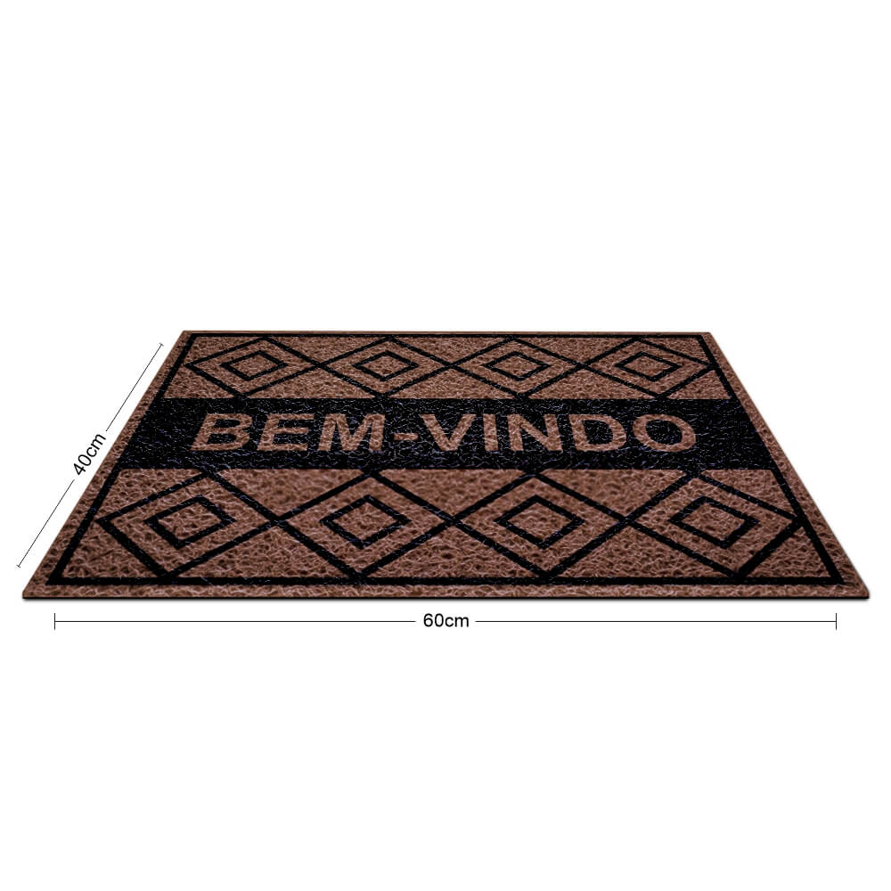 Tapete Capacho Pvc Vinílico 100% PVC Marrom (600x400mm)