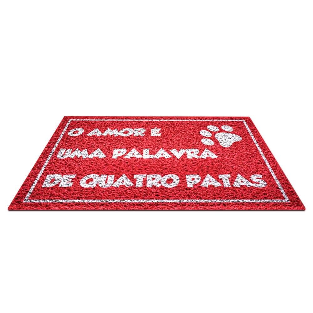 Tapete Capacho Pvc Vinílico 100% PVC Vermelho (Metro Quadrado)