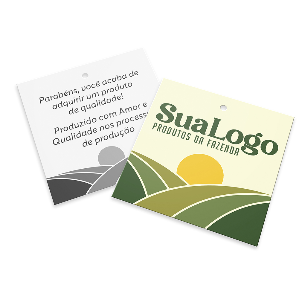 Tags Padrão Furo Couchê 300g Sem Laminação E Sem Verniz (91x102mm)