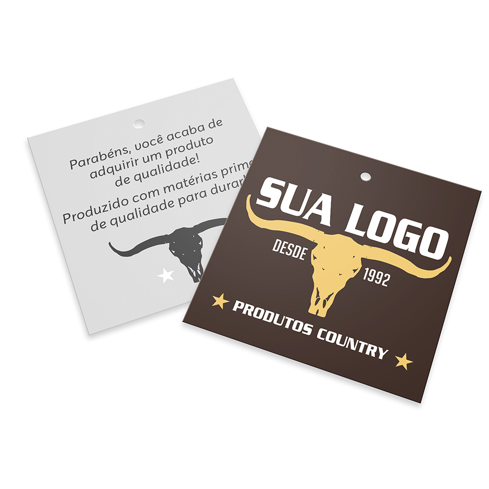 Tags Padrão Furo Couchê 250g Sem Laminação E Sem Verniz (91x102mm)