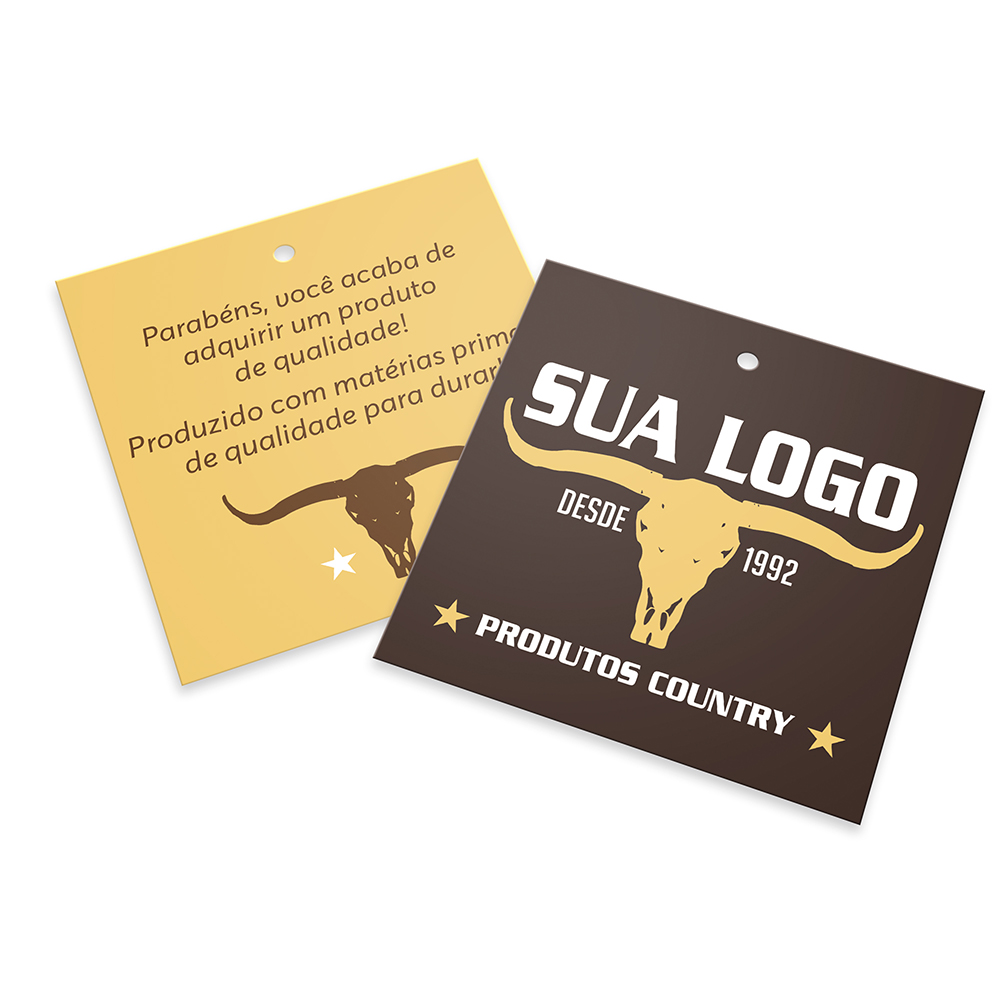 Tags Padrão Furo Couchê 300g Sem Laminação E Sem Verniz (91x102mm)