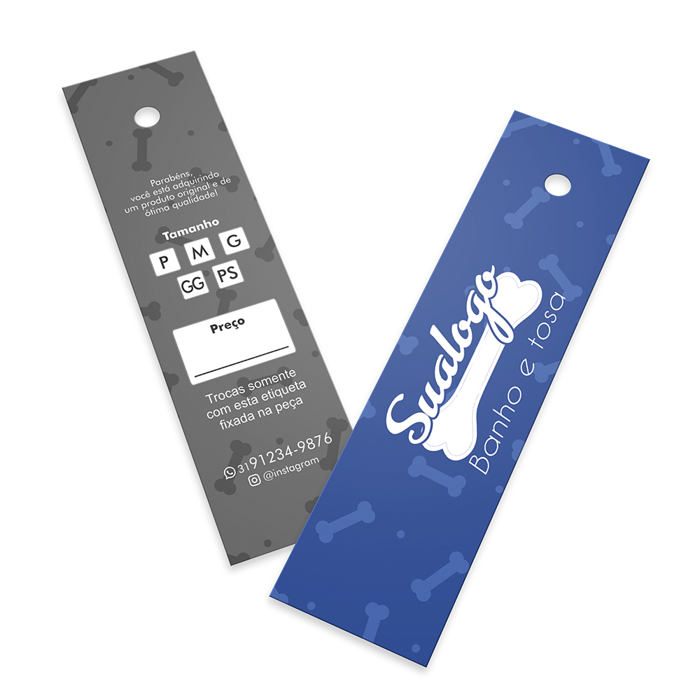 Tags Padrão Furo Couchê 300g Sem Laminação E Sem Verniz (91x25mm)