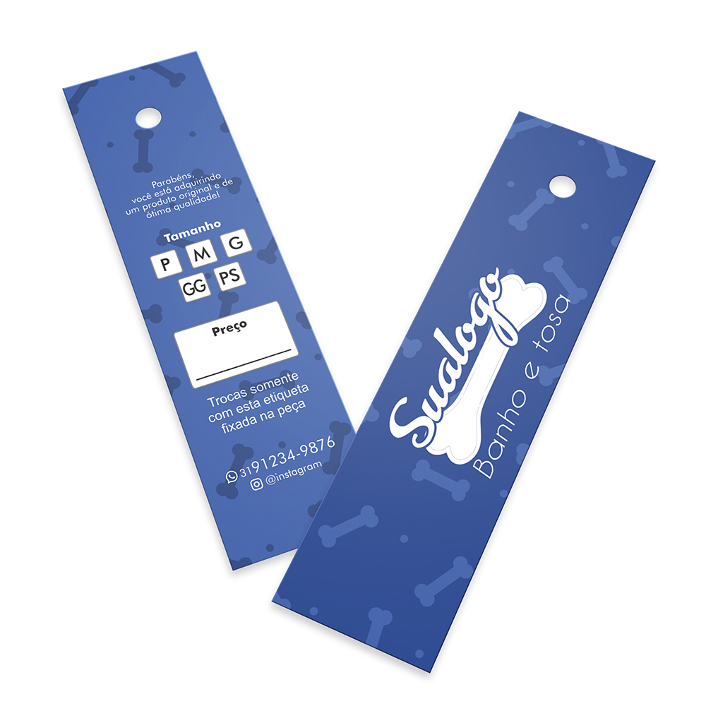 Tags Padrão Furo Couchê 300g Sem Laminação E Sem Verniz (91x25mm)