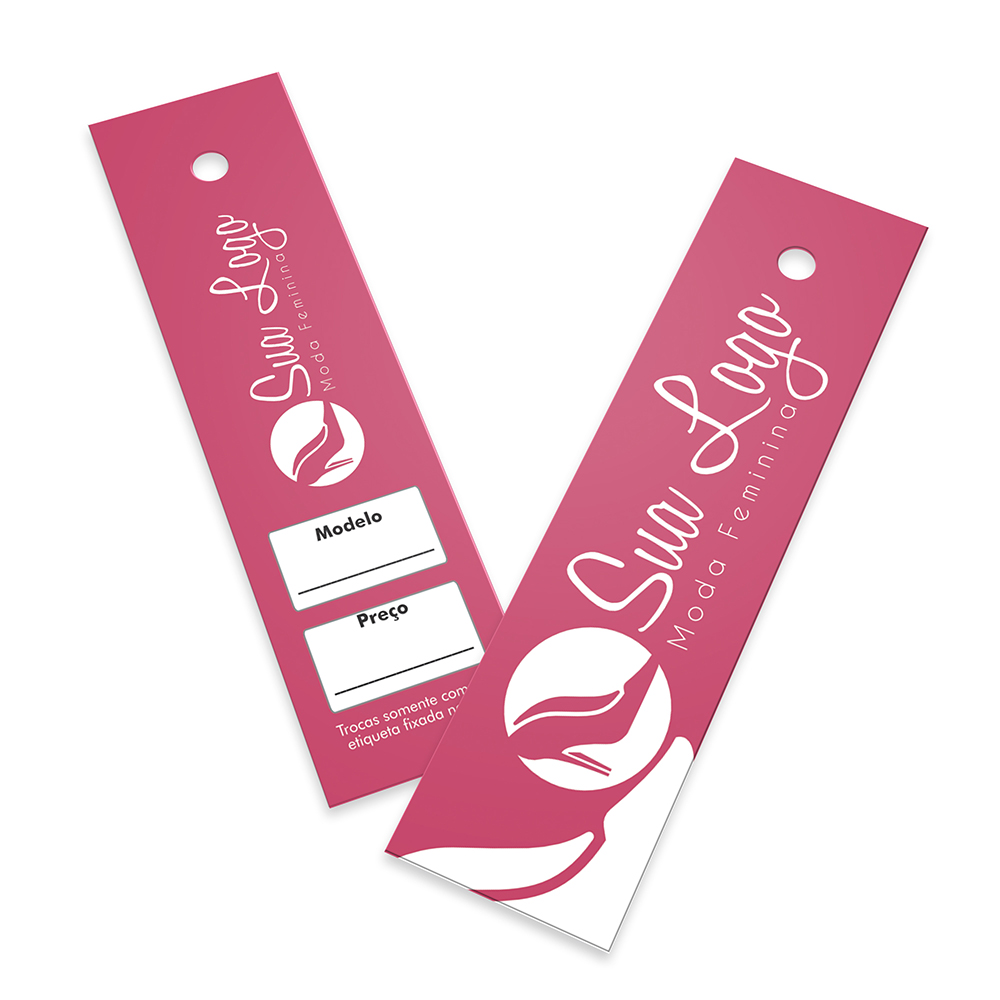 Tags Padrão Furo Couchê 250g Sem Laminação E Sem Verniz (91x25mm)