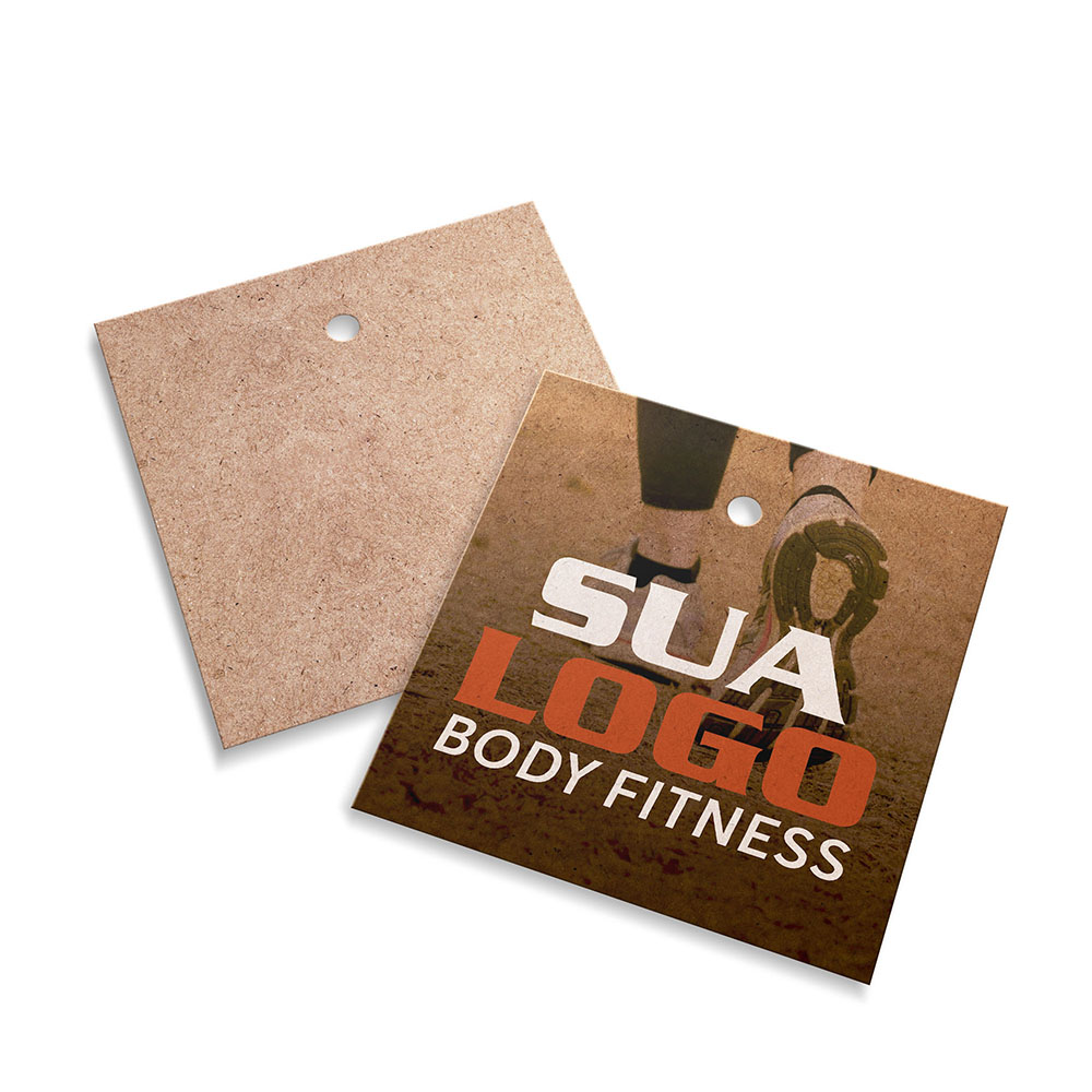 Tags Padrão Furo Kraft 250g Sem Laminação E Sem Verniz Com Tinta Branca (45X51mm)