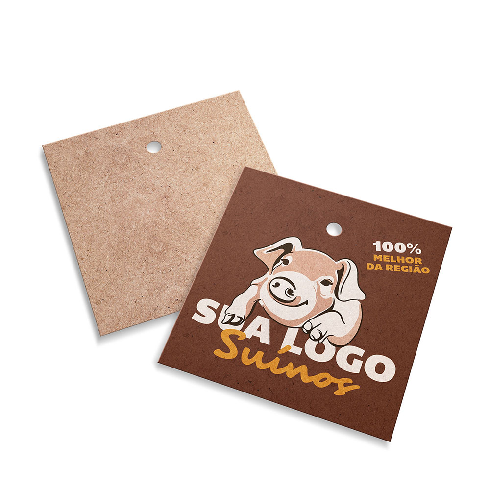 Tags Padrão Furo Kraft 250g Sem Laminação E Sem Verniz Com Tinta Branca (45X51mm)