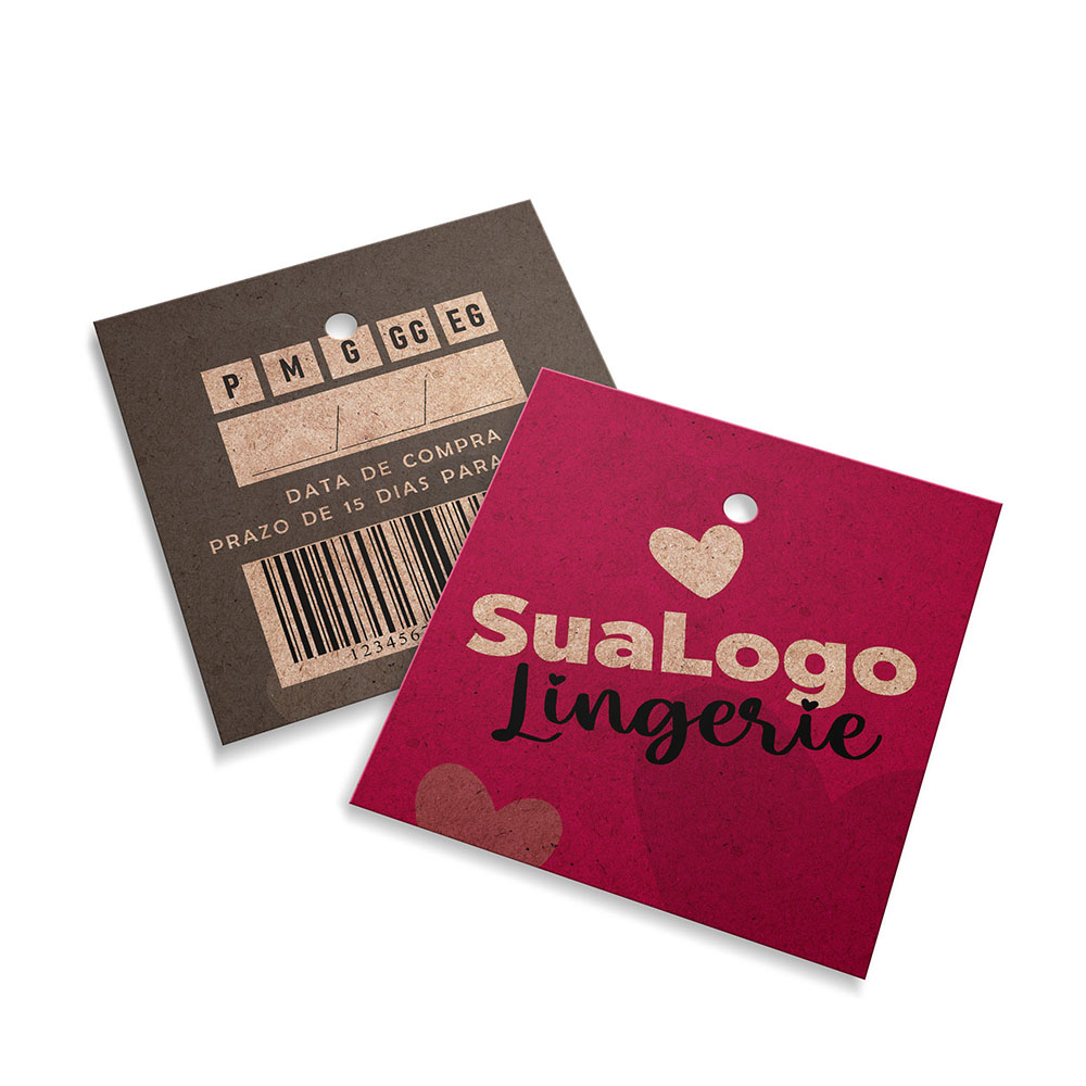 Tags Padrão Furo Kraft 250g Sem Laminação E Sem Verniz (45X51mm)