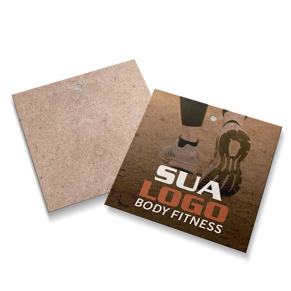 Tags Padrão Furo Kraft 250g Sem Laminação E Sem Verniz Com Tinta Branca (91X102mm)