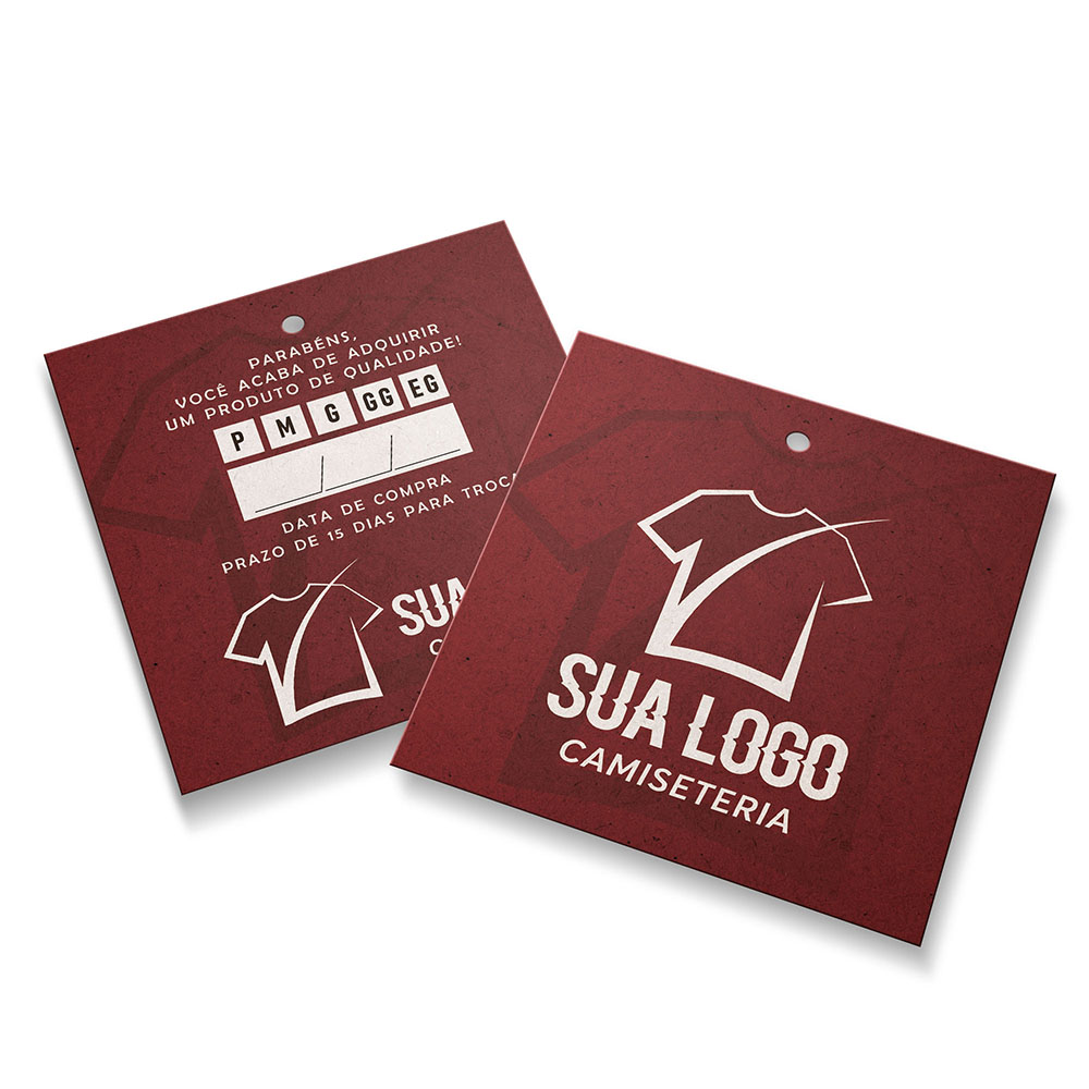 Tags Padrão Furo Kraft 250g Sem Laminação E Sem Verniz Com Tinta Branca (91X102mm)