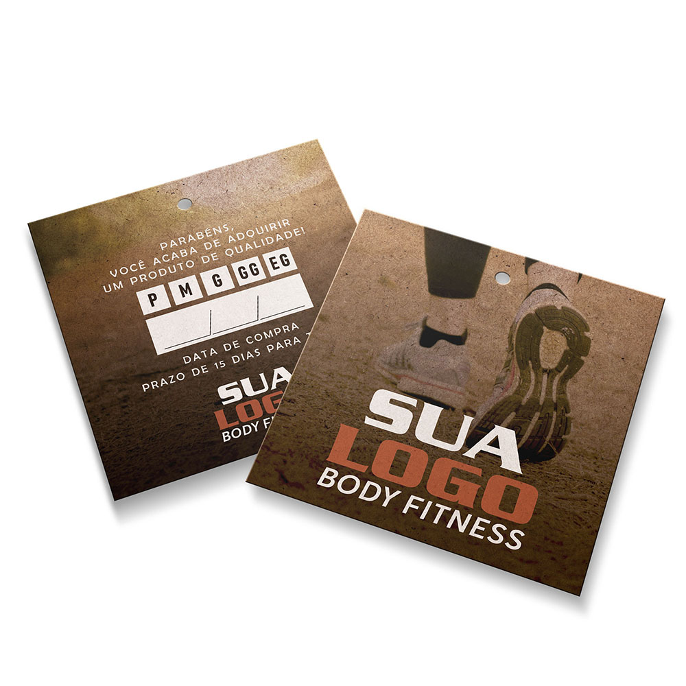 Tags Padrão Furo Kraft 250g Sem Laminação E Sem Verniz Com Tinta Branca (91X102mm)
