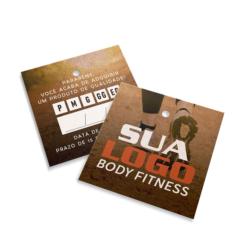 Tags Padrão Furo Kraft 250g Sem Laminação E Sem Verniz Com Tinta Branca (45X51mm)