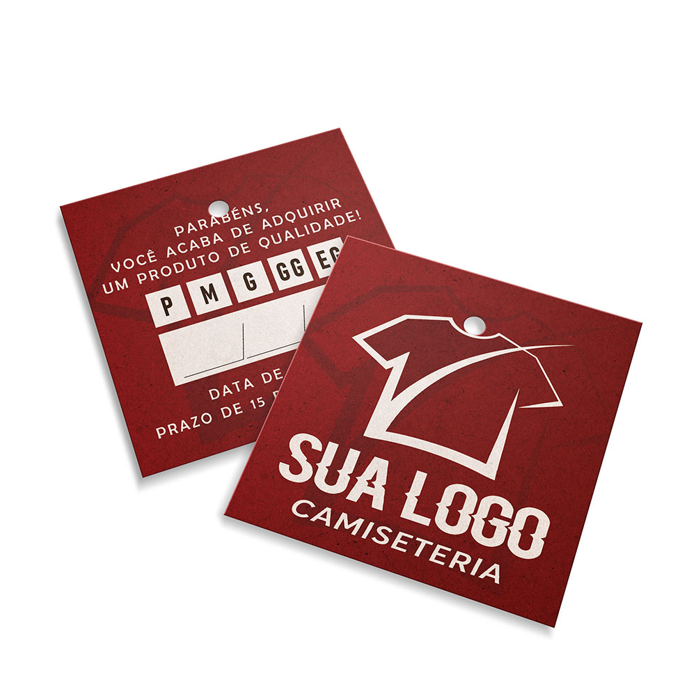 Tags Padrão Furo Kraft 250g Sem Laminação E Sem Verniz Com Tinta Branca (45X51mm)