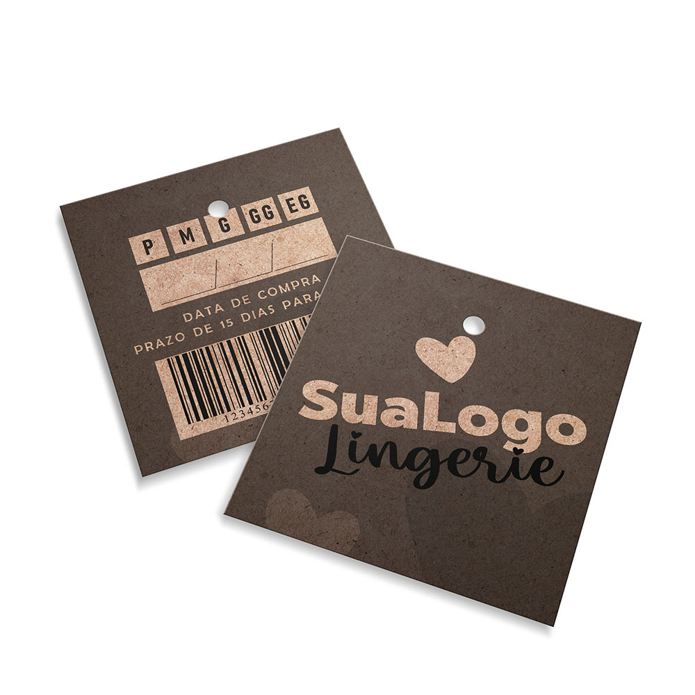 Tags Padrão Furo Kraft 250g Sem Laminação E Sem Verniz (45X51mm)