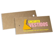 Tags Especiais Kraft 250g Sem Laminação E Sem Verniz Com Tinta Branca 250g (91x51mm)