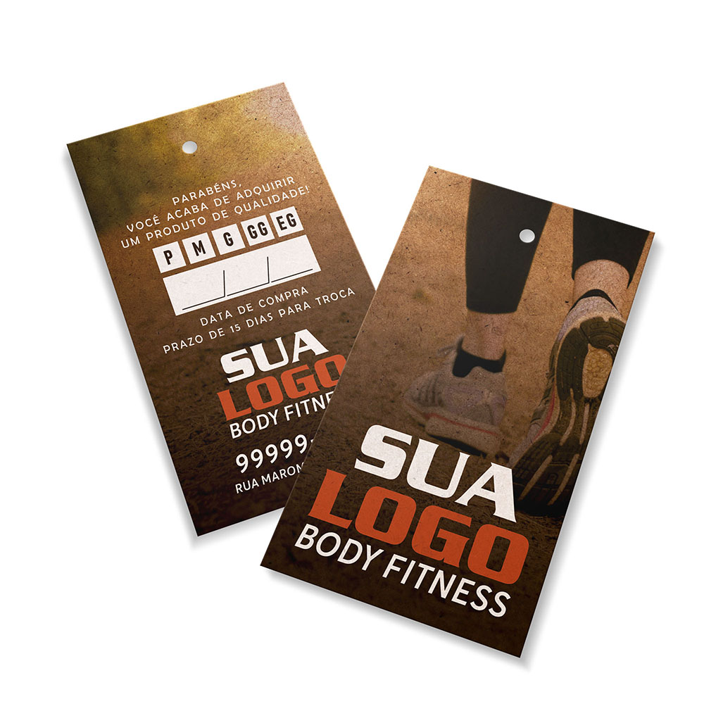 Tags Padrão Furo Kraft 250g Sem Laminação E Sem Verniz Com Tinta Branca (91X51mm)