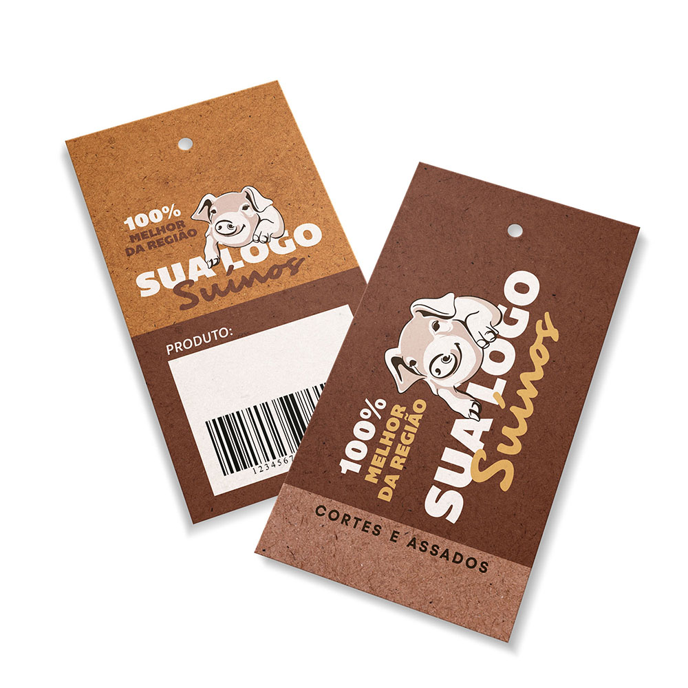 Tags Padrão Furo Kraft 250g Sem Laminação E Sem Verniz Com Tinta Branca (91X51mm)