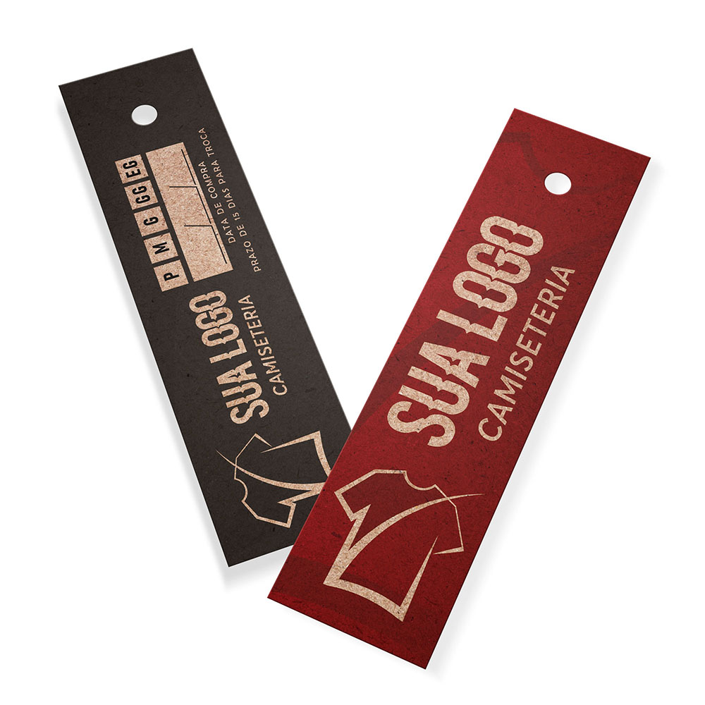 Tags Padrão Furo Kraft 250g Sem Laminação E Sem Verniz (91X25mm)