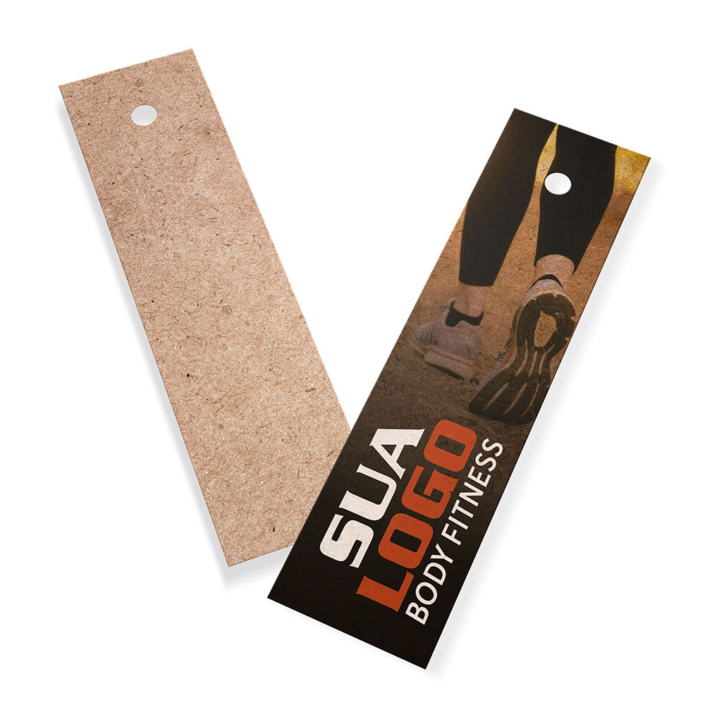 Tags Padrão Furo Kraft 250g Sem Laminação E Sem Verniz Com Tinta Branca (91X25mm)