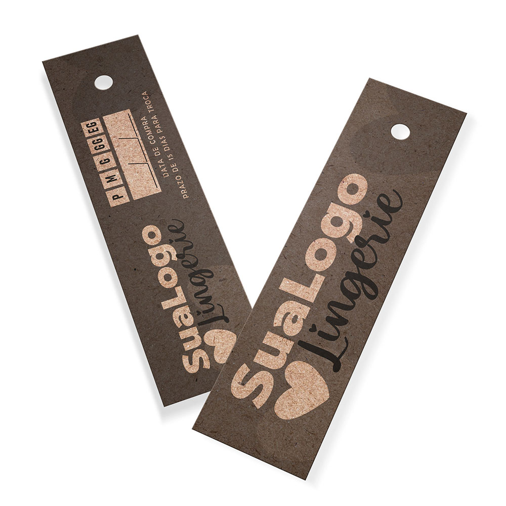 Tags Padrão Furo Kraft 250g Sem Laminação E Sem Verniz (91X25mm)