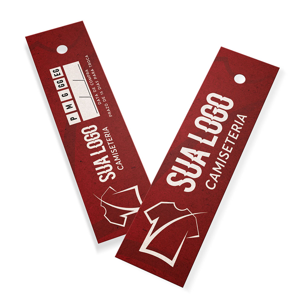 Tags Padrão Furo Kraft 250g Sem Laminação E Sem Verniz Com Tinta Branca (91X25mm)