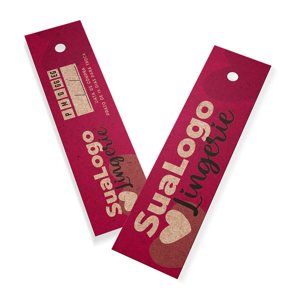 Tags Padrão Furo Kraft 250g Sem Laminação E Sem Verniz (91X25mm)