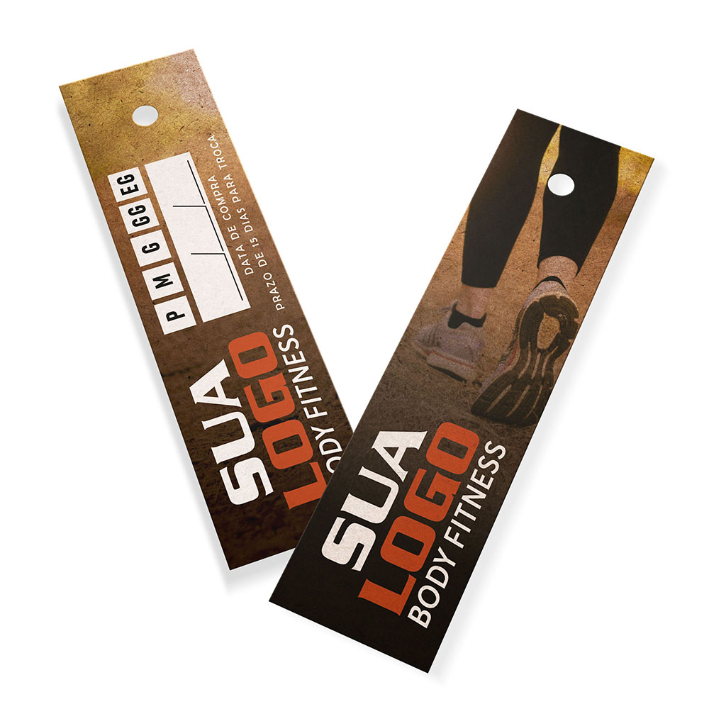 Tags Padrão Furo Kraft 250g Sem Laminação E Sem Verniz Com Tinta Branca (91X25mm)