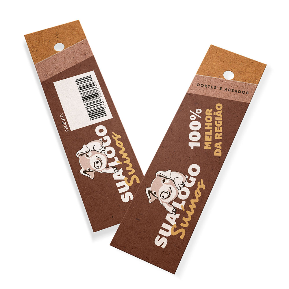 Tags Padrão Furo Kraft 250g Sem Laminação E Sem Verniz Com Tinta Branca (91X25mm)