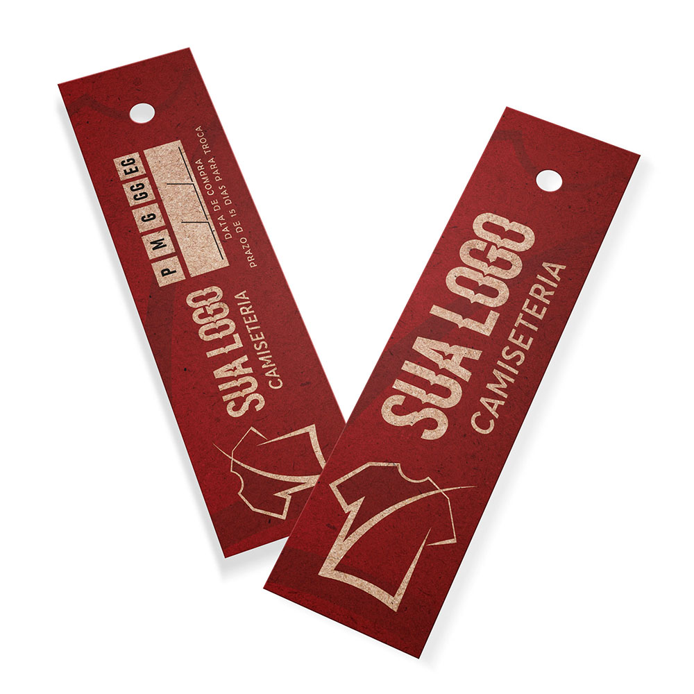 Tags Padrão Furo Kraft 250g Sem Laminação E Sem Verniz (91X25mm)