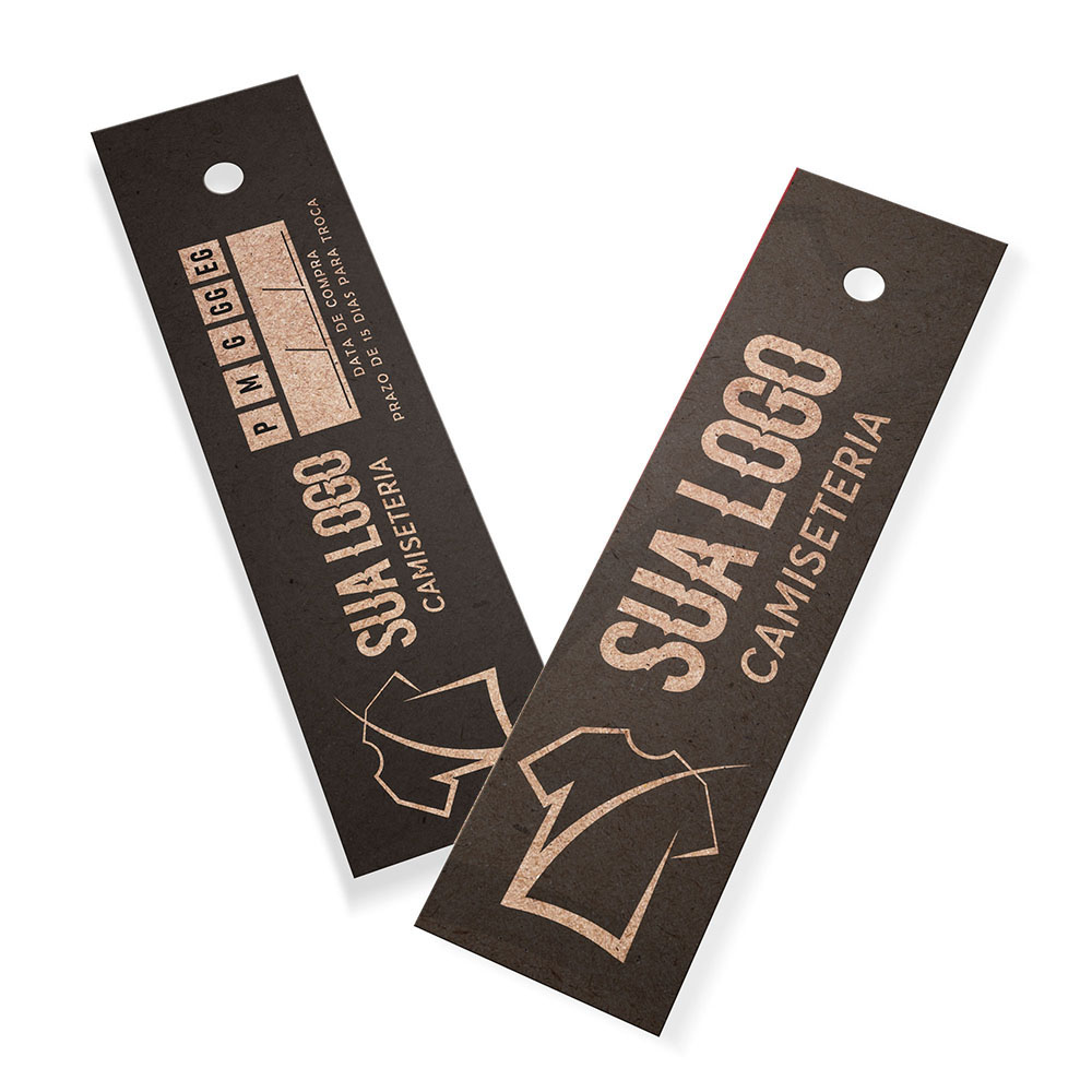 Tags Padrão Furo Kraft 250g Sem Laminação E Sem Verniz (91X25mm)