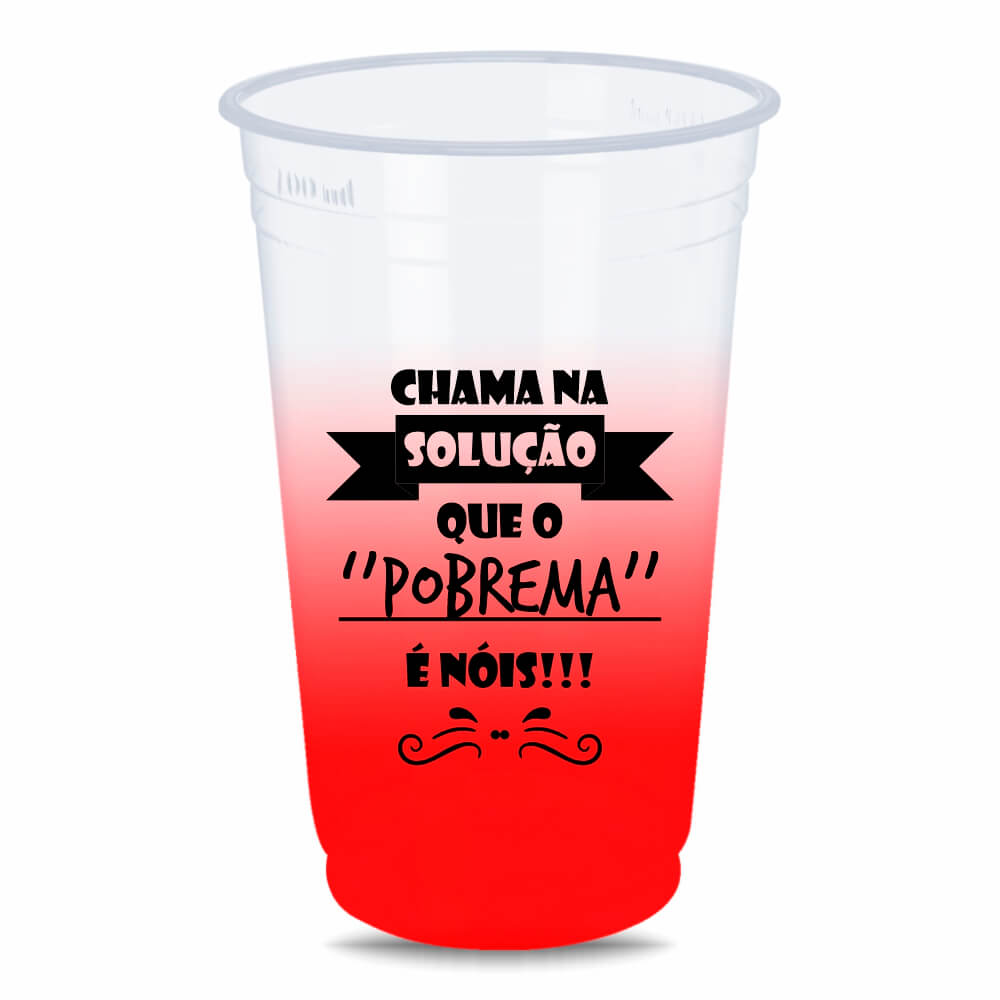 Copo Descartável de 300ml Degradê e Impressão Silk