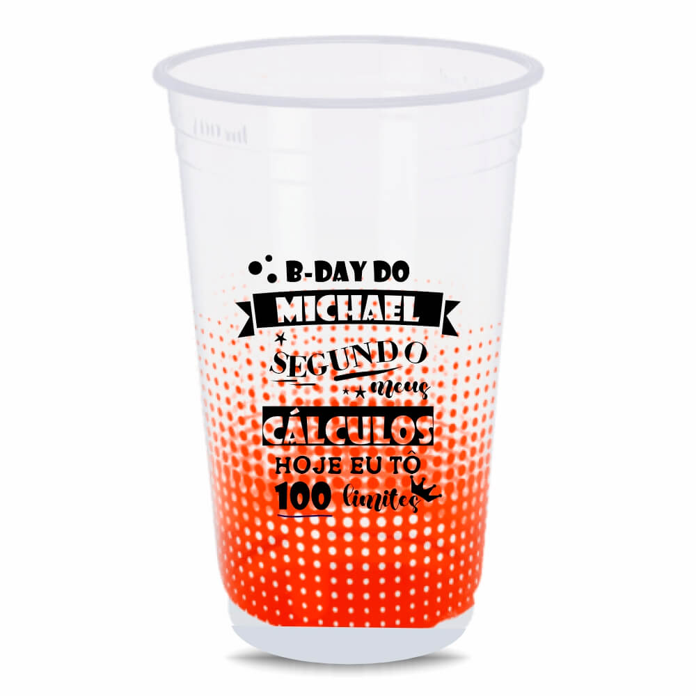 Copo Descartável de 300ml Transparente 360 e Impressão Silk