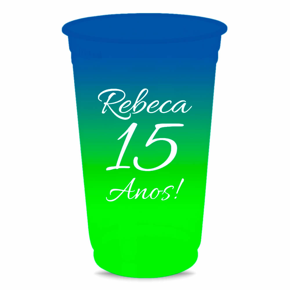 Copo Descartável de 300ml Bicolor e Impressão Silk