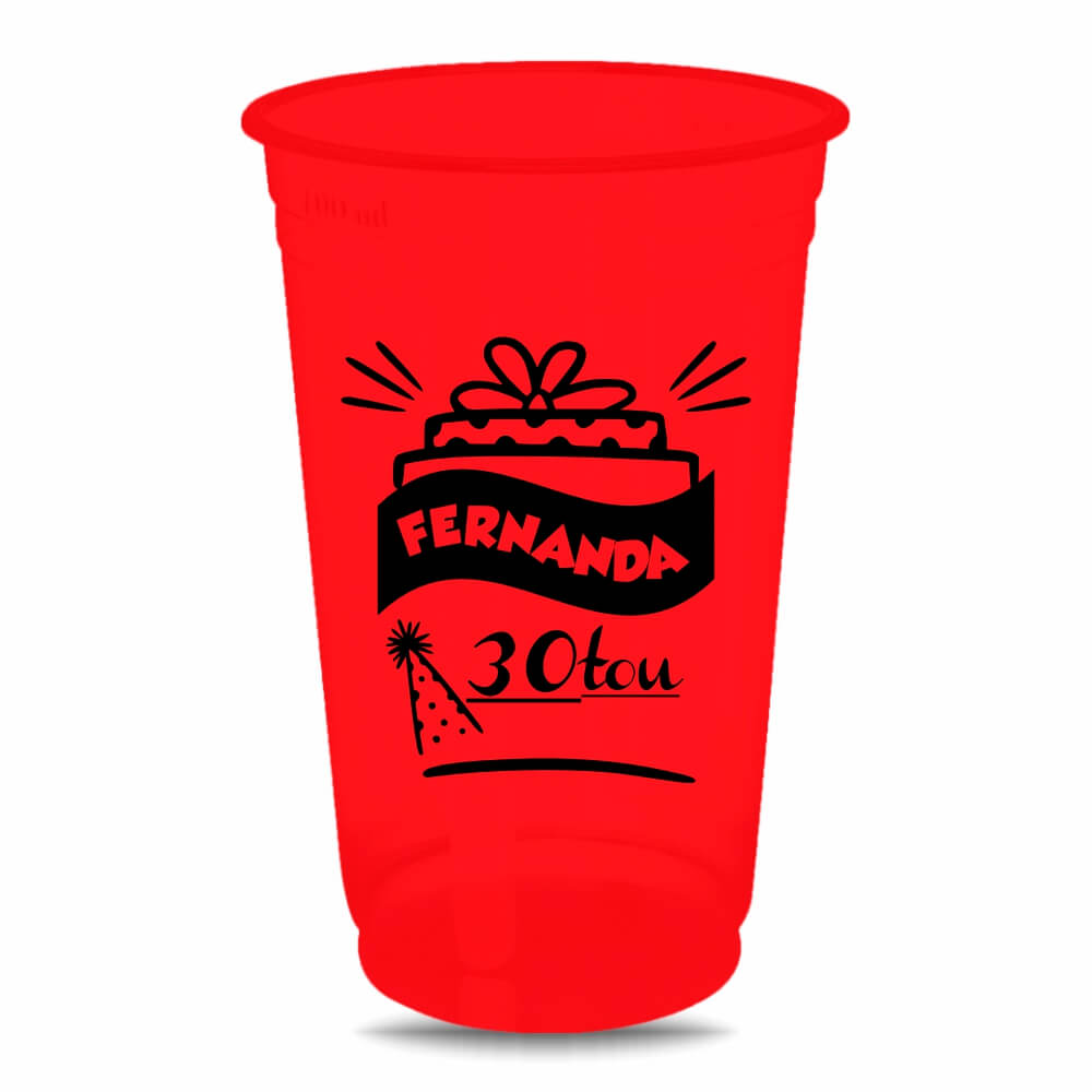 Copo Descartável de 300ml Fosco e Impressão Silk