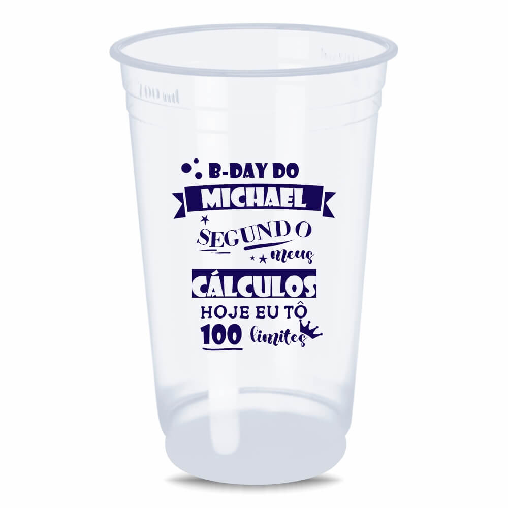 Copo Descartável de 300ml Transparente e Impressão Silk
