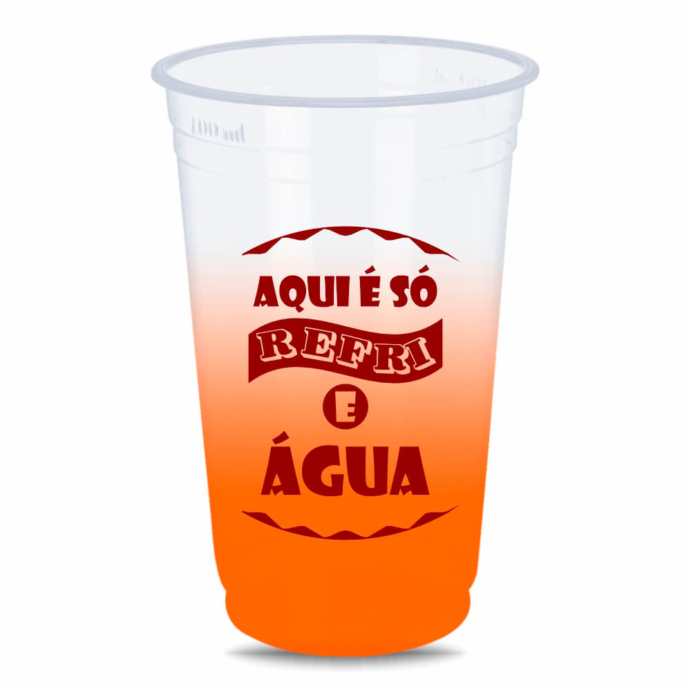 Copo Descartável de 400ml Degradê e Impressão Silk