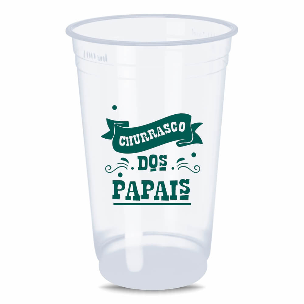 Copo Descartável de 400ml Transparente e Impressão Silk