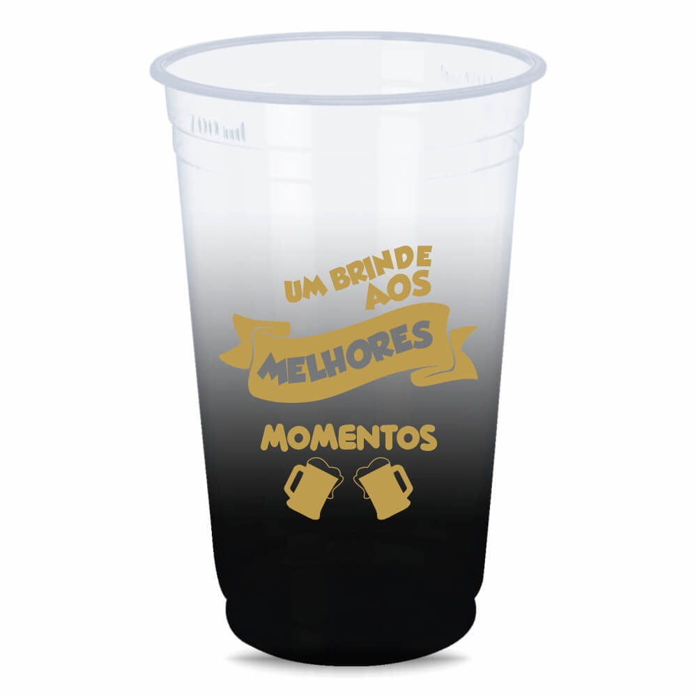 Copo Descartável de 500ml Degradê e Impressão Silk