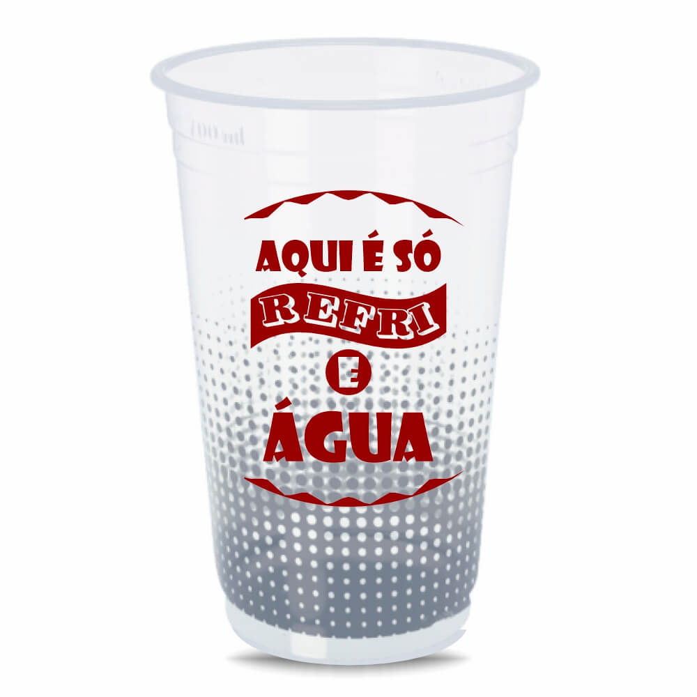 Copo Descartável de 500ml Transparente 360 e Impressão Silk