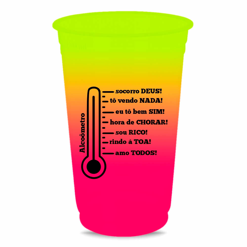 Copo Descartável de 500ml Bicolor e Impressão Silk