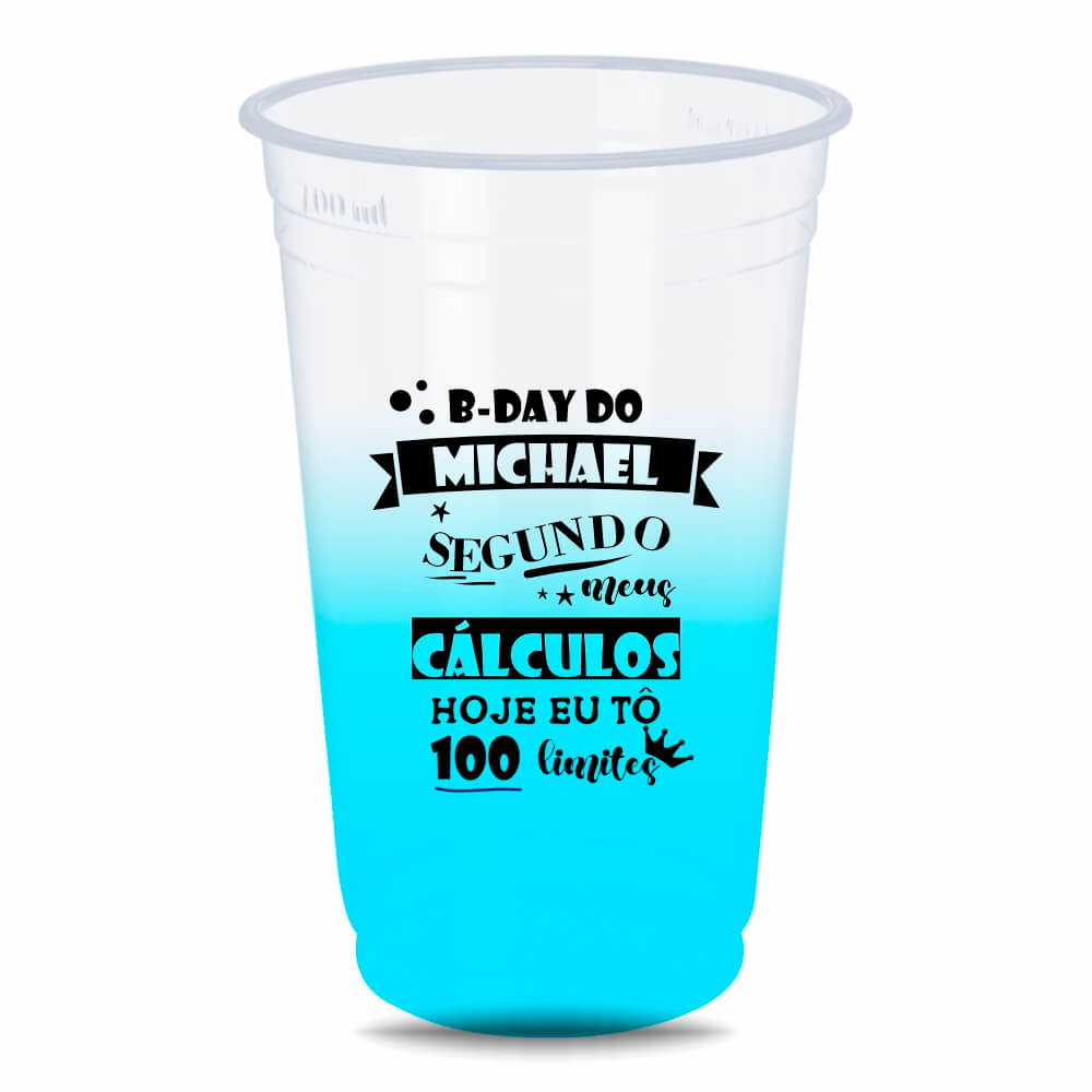 Copo Descartável de 700ml Degradê e Impressão Silk