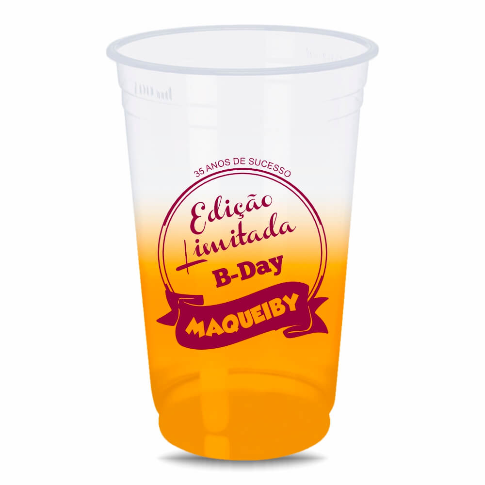 Copo Descartável de 700ml Degradê e Impressão Silk