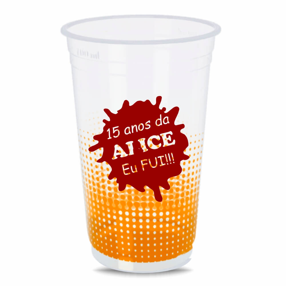 Copo Descartável de 700ml Transparente 360 e Impressão Silk