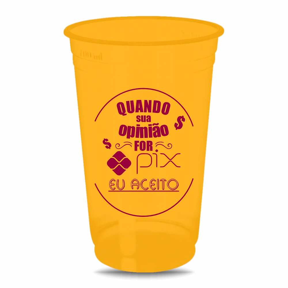Copo Descartável de 700ml Fosco e Impressão Silk
