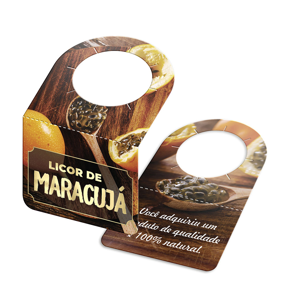 Tags Para Garrafa Couchê 300g Laminação Fosca Frente e Verso E Hotstamping Frente (91x102mm)