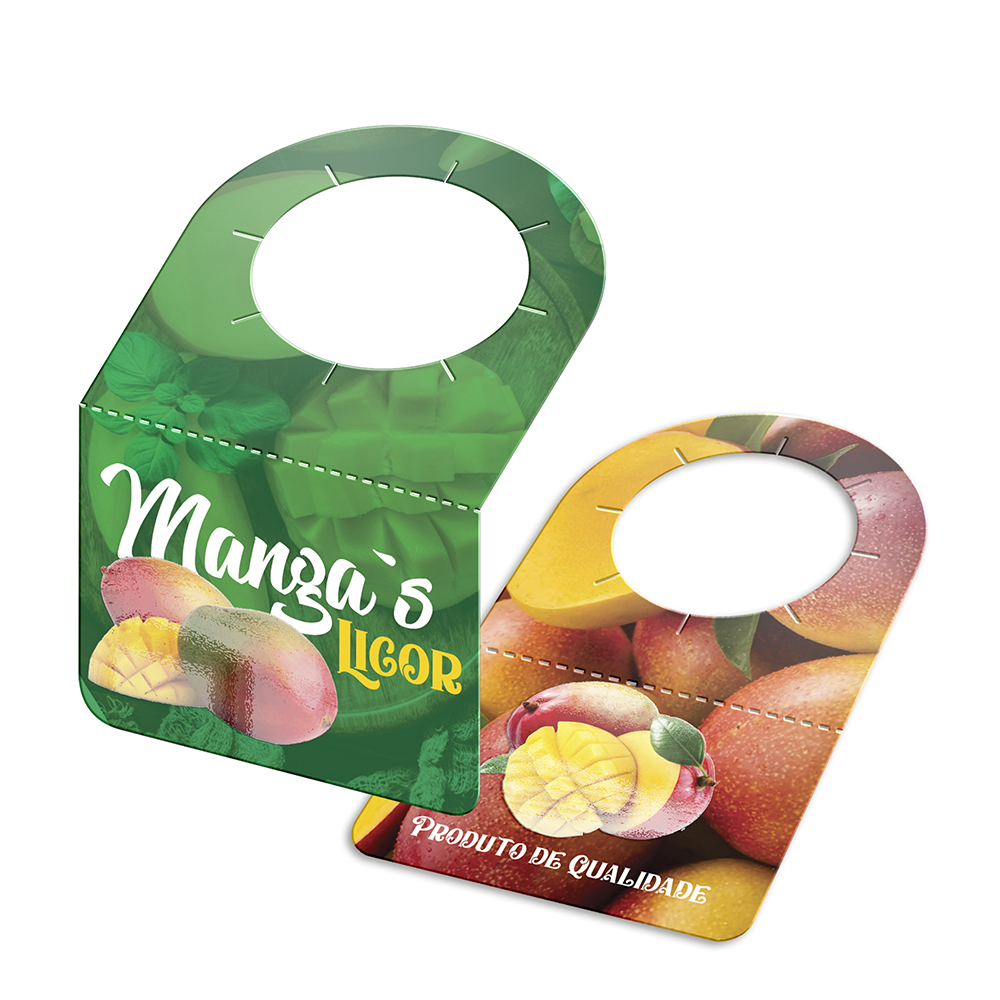 Tags Para Garrafa Couchê 300g Laminação Fosca Verniz Localizado Frente E Verso (91x102mm)