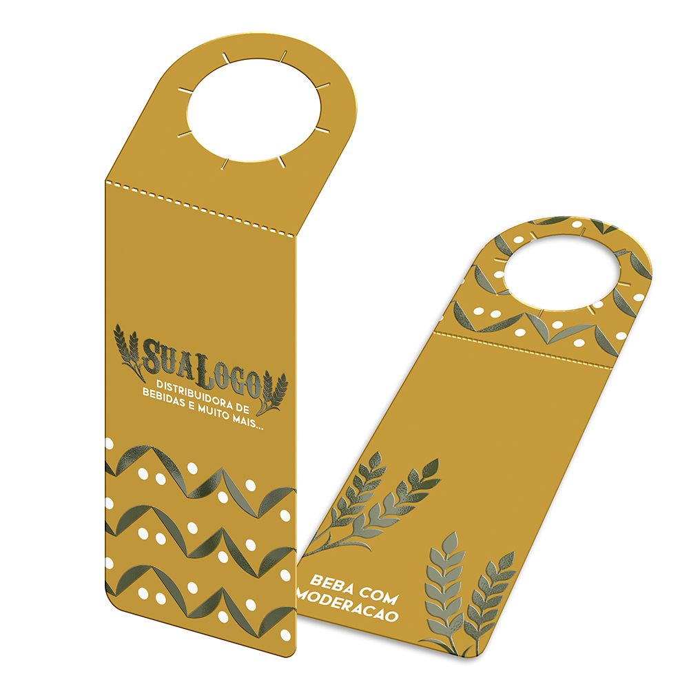 Tags Para Garrafa Couchê 300g Laminação Fosca Verniz Localizado Frente E Verso (91x204mm)