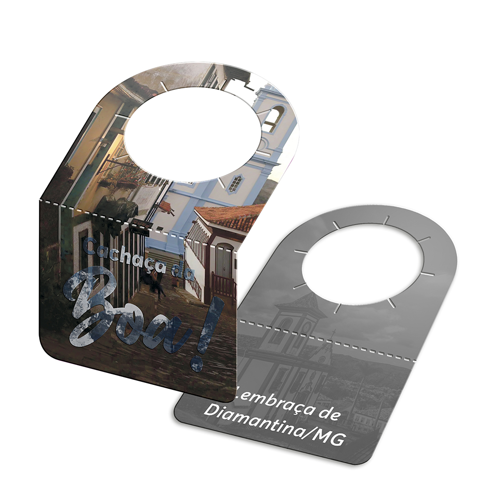 Tags Para Garrafa Couchê 300g Laminação Fosca Verniz Localizado Frente (91x102mm)