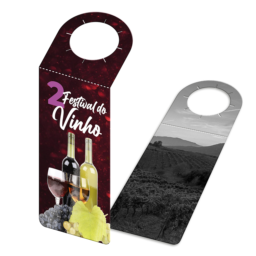 Tags Para Garrafa Couchê 300g Laminação Fosca Verniz Localizado Frente (91x204mm)