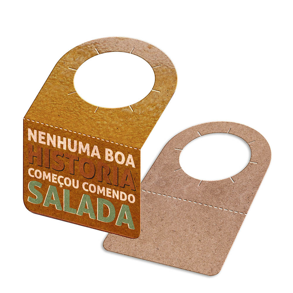 Tags Para Garrafa Kraft 250g Sem Laminação E Sem Verniz Com Tinta Branca (91x102mm)