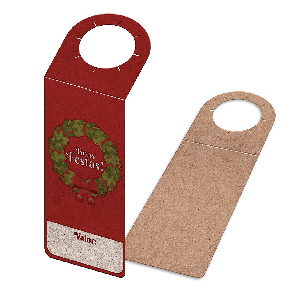 Tags Para Garrafa Kraft 250g Sem Laminação E Sem Verniz Com Tinta Branca (91x204mm)